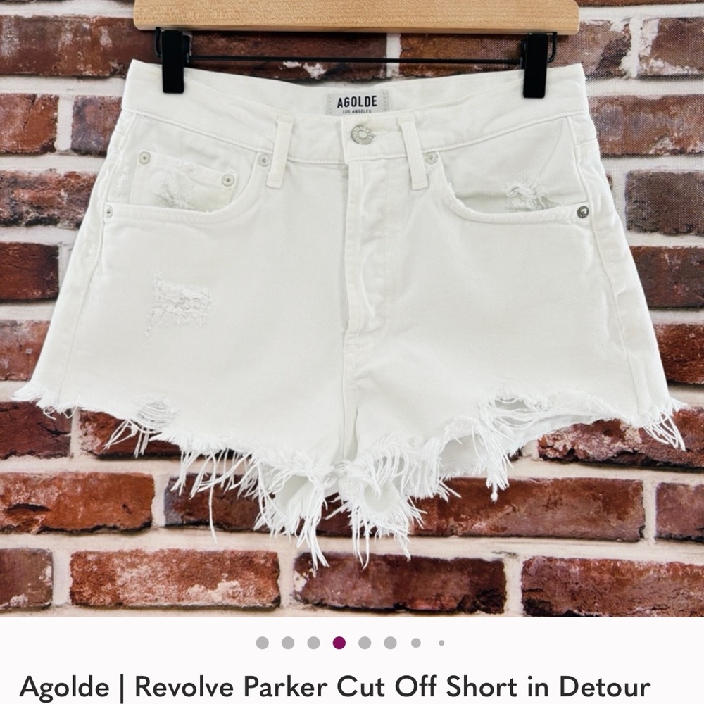 Agolde | Revolve Parker Cut Off Short in Detour (White), Size 25